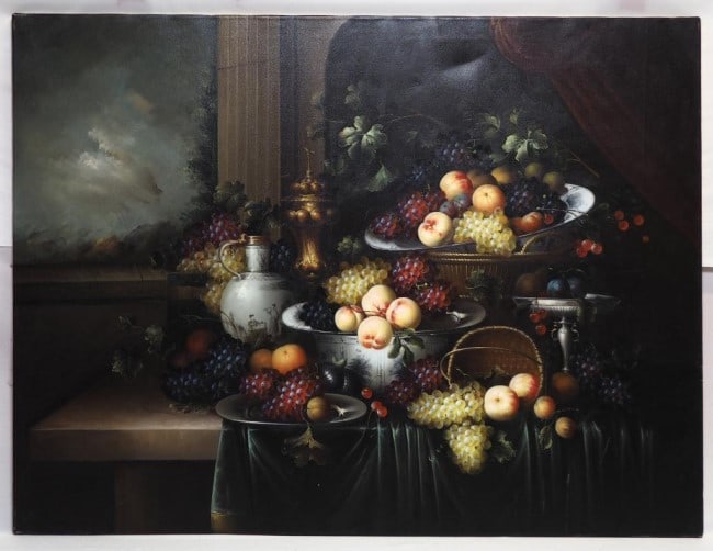 OIL ON CANVAS PAINTING OF A STILL LIFE (1 of 1)