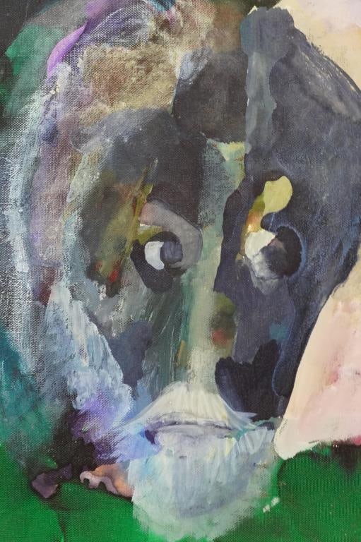 FRAMED ABSTRACT OIL PAINTING BY MARITHE ROY - 2