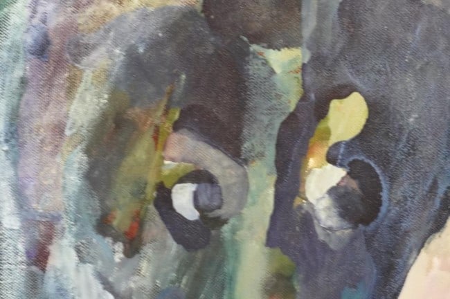FRAMED ABSTRACT OIL PAINTING BY MARITHE ROY - 3