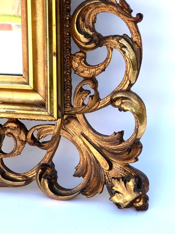 RECTANGULAR MIRROR IN GILDED ORNATE FRAME - 4