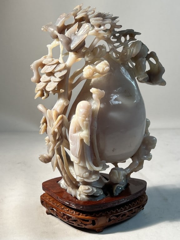 CARVED FIGURAL JADE: Size: 10in x 6in