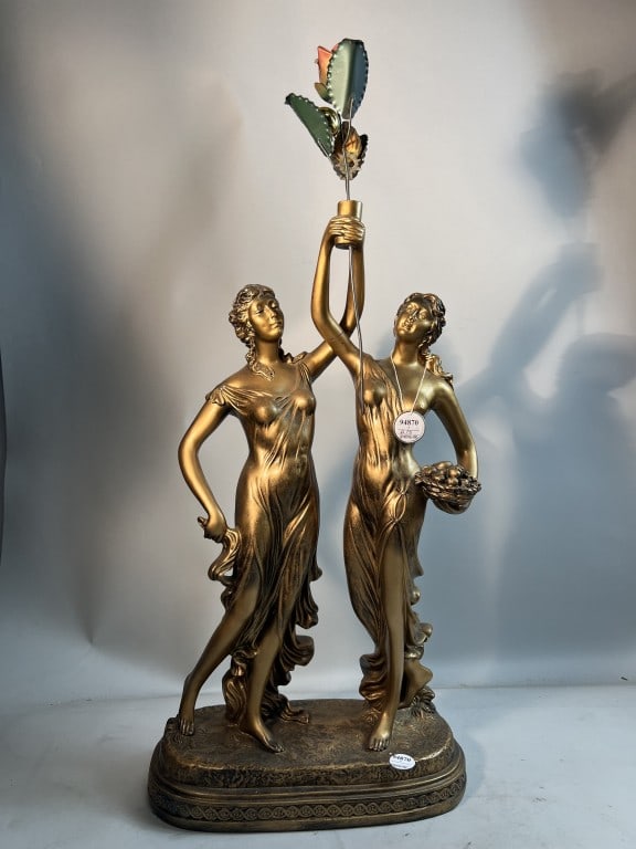 CAST ONE-BRANCHED STANDING LIGHT: Size: 13in