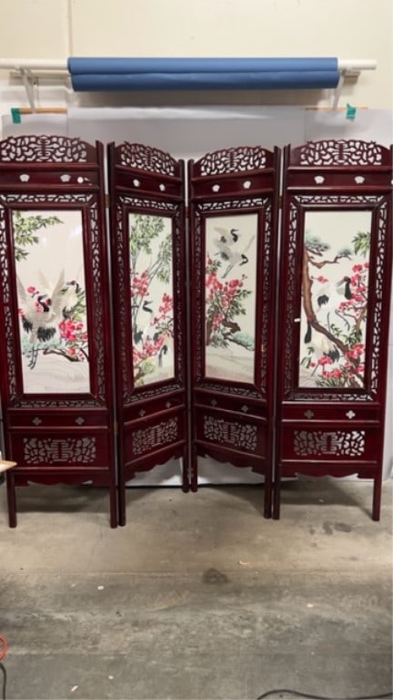 CHINESE FOUR-PANEL FLOOR SCREEN - 12