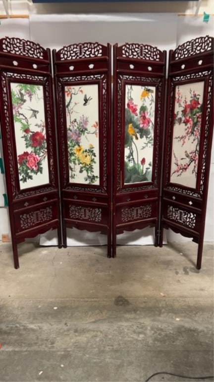 CHINESE FOUR-PANEL FLOOR SCREEN (1 of 12)