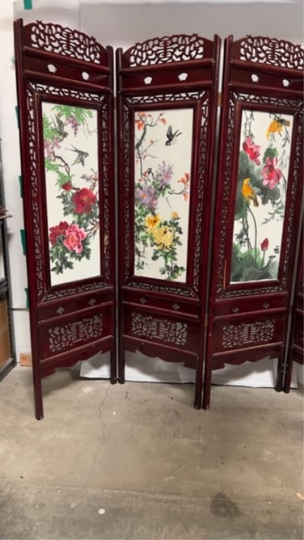 CHINESE FOUR-PANEL FLOOR SCREEN - 7