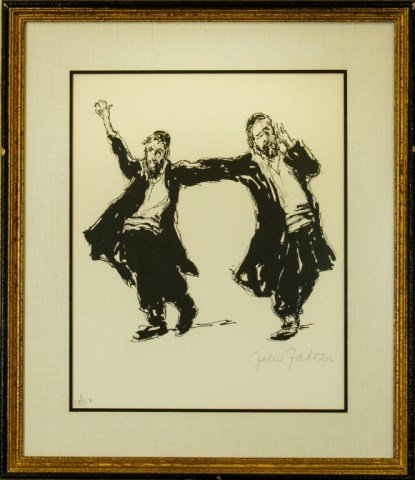 FOUR FRAMED LITHOGRAPH PRINTS SIGNED FELIX FABIAN: Comprising of six figural sketches total. With booklet.