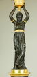 PAIR OF BRONZE REGENCY CANDELABRA - 2