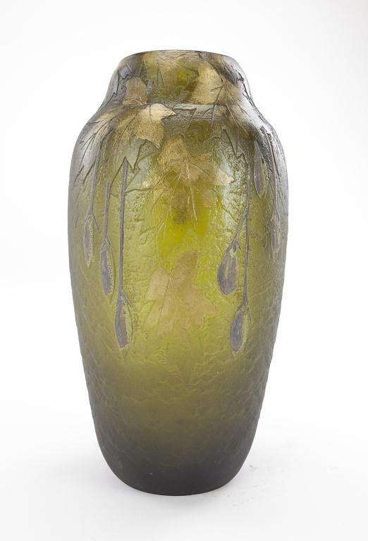FRENCH LEGRAS SIGNED CAMEO AND GILT GLASS VASE (1 of 3)