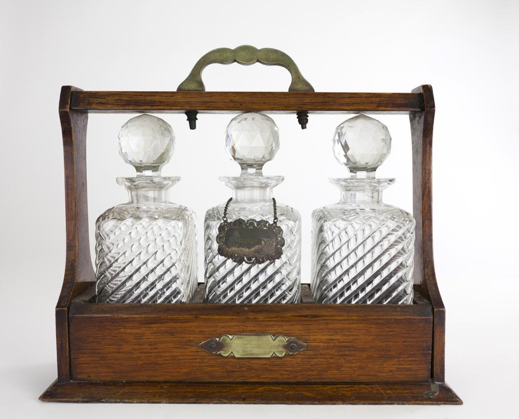 ENGLISH TANTALUS DECANTER SET (1 of 3)