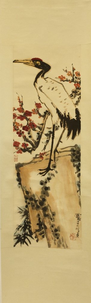 CHINESE SCROLL PAINTING OF A HERON (1 of 1)