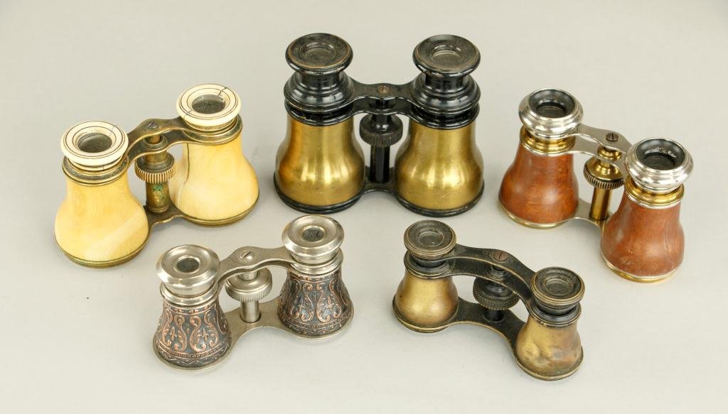 GROUP OF FIVE ANTIQUE OPERA GLASSES (1 of 3)