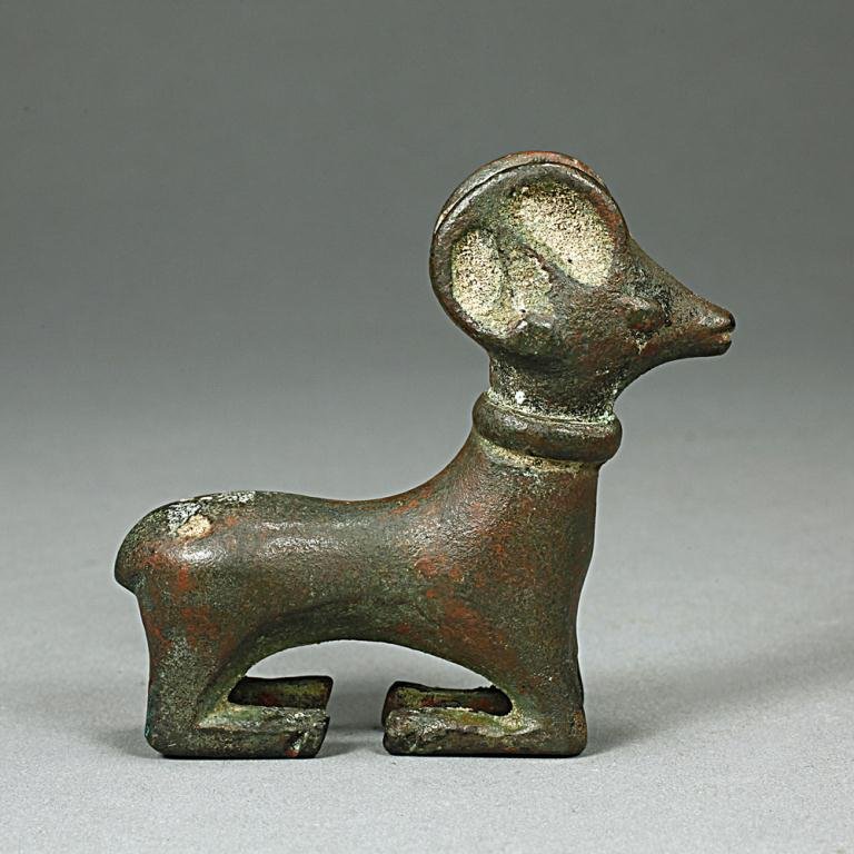 ANTIQUE BRONZE FIGURE OF A RECUMBENT RAM (1 of 3)