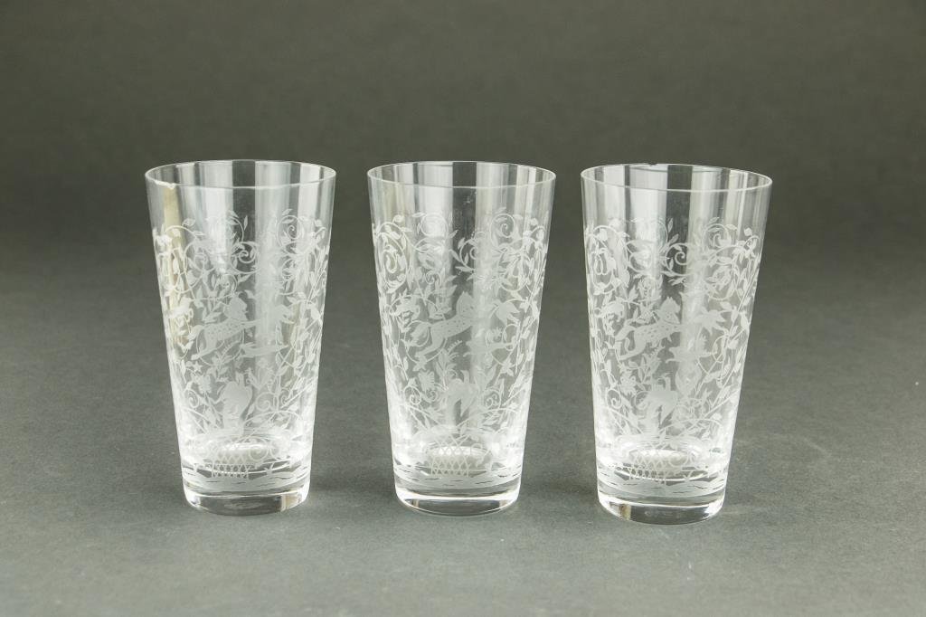 SET OF THREE BACCARAT CUT GLASS CUPS (1 of 2)