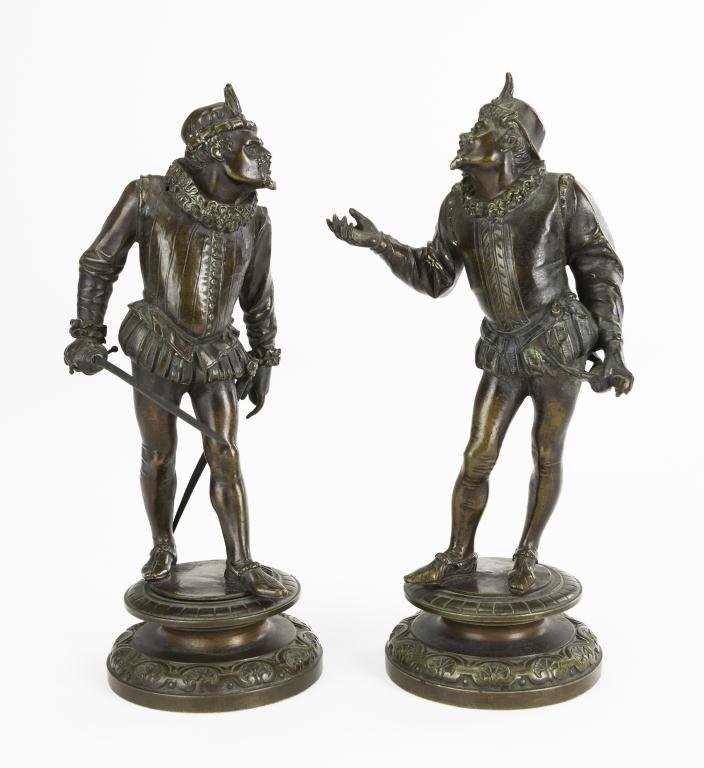 PAIR OF FRENCH BRONZE FIGURINES (1 of 4)