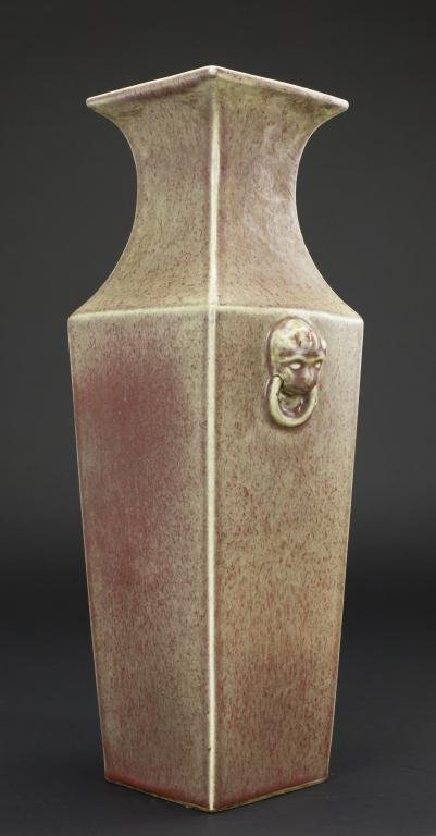 CHINESE SQUARE PEACH BLOOM VASE (1 of 3)