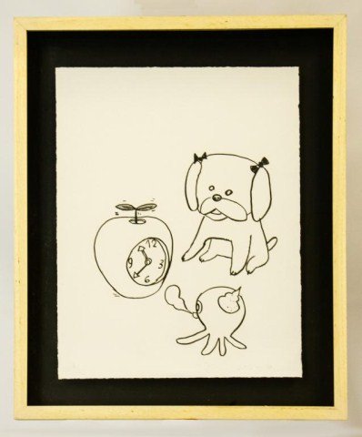 FRAMED NARA YOSHITOMO "TIME GOES ON" LITHOGRAPH (1 of 3)