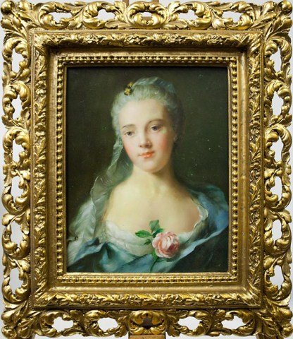 GILTWOOD FRAMED PAINTING OF A BEAUTY ON BOARD (1 of 1)