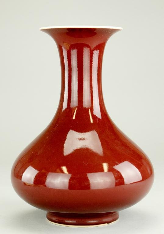CHINESE COPPER-GLAZE PEAR SHAPE VASE (1 of 2)