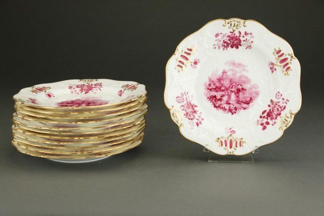 SET OF ELEVEN MINTON ENGLISH PORCELAIN PLATES (1 of 3)
