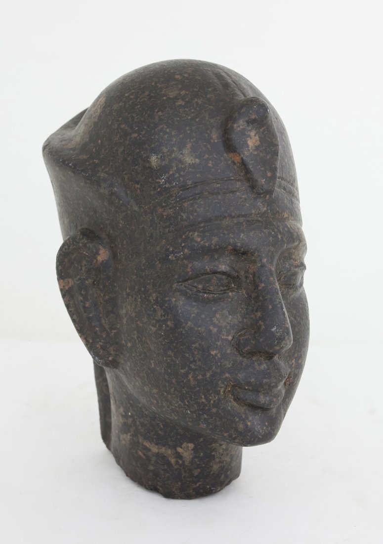 ANTIQUE EGYPTIAN CARVED STONE HEAD (1 of 4)