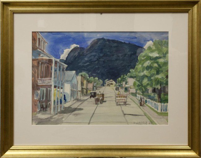 FRAMED WATERCOLOR PAINTING OF CALIFORNIA SCENE (1 of 2)