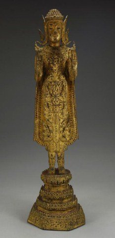 ANTIQUE TIBETAN CAST FIGURE OF BODHISATTVA (1 of 2)