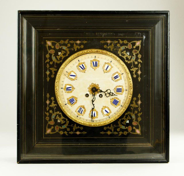 19TH CENTURY FRENCH INLAID WALL CLOCK (1 of 2)