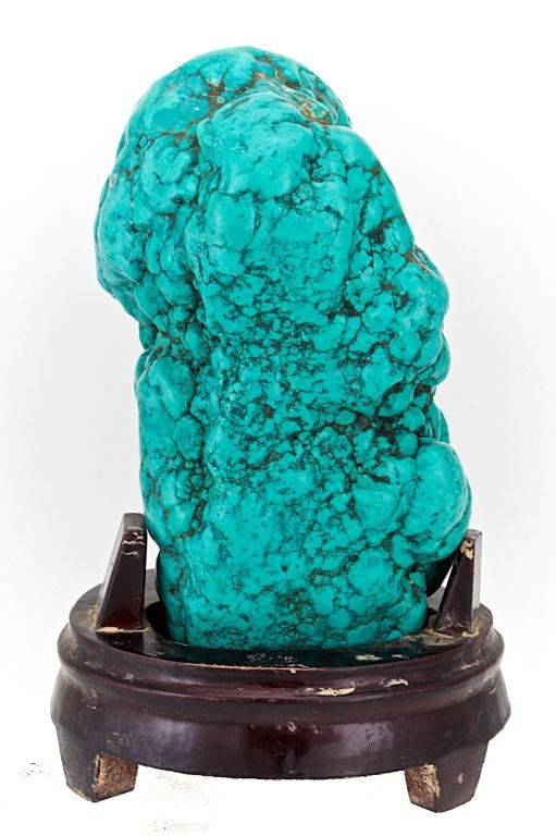 CHINESE TURQUOISE STONE ON STAND (1 of 1)
