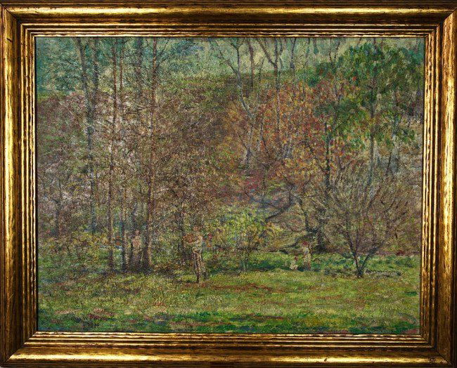 OIL PAINTING OF FOREST BY CHARLES PATTERSON (1 of 2)