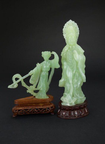 TWO CHINESE CARVED JADE-LIKE PIECES (1 of 2)