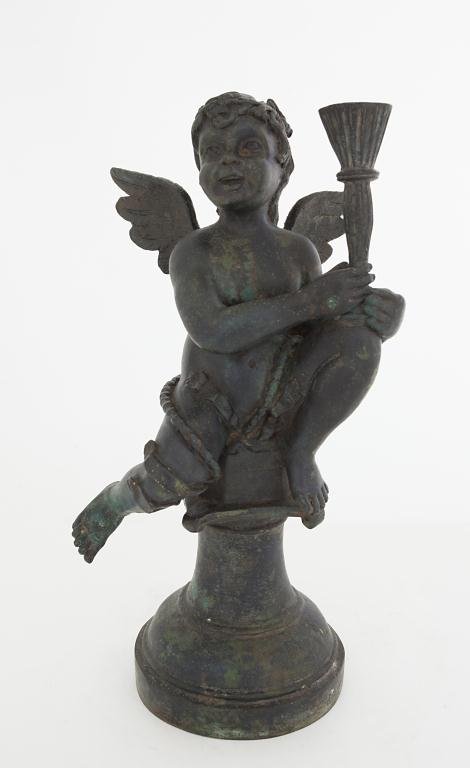 BRONZE CHERUB CANDLEHOLDER (1 of 3)