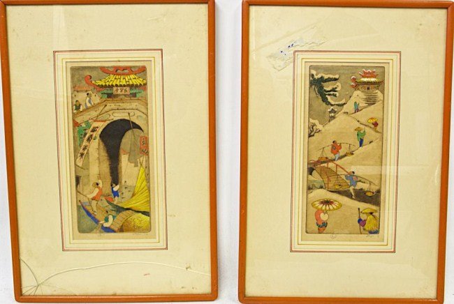 PAIR OF ORIGINAL FRAMED PRINTS (1 of 1)