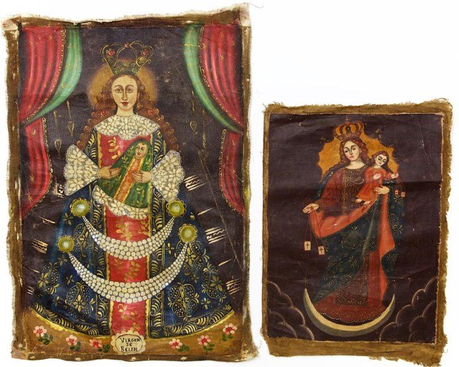 TWO RELIGIOUS OIL PAINTINGS ON CANVAS (1 of 2)