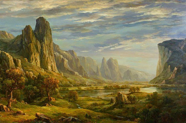 OIL ON CANVAS PAINTING OF A VALLEY (1 of 1)