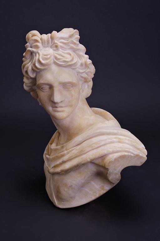 CLASSICAL CARVED MARBLE BUST STATUE OF A MAN (1 of 1)