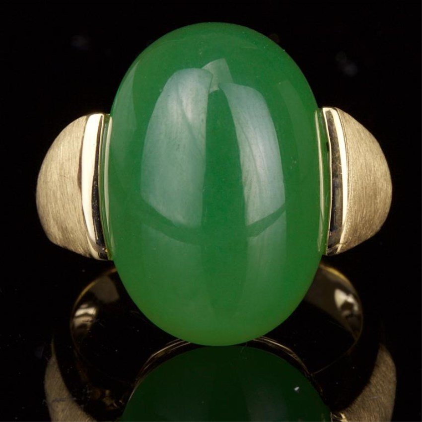 19.50CT LARGE JADEITE JADE GENTLEMAN'S RING (1 of 2)