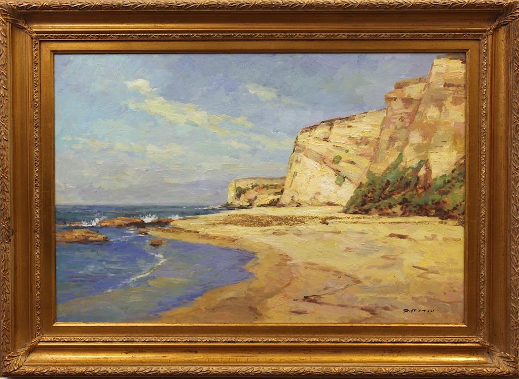 OIL ON CANVAS PAINTING OF BEACHSIDE (1 of 2)