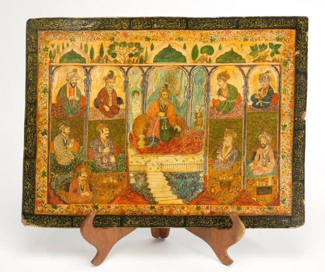 PERSIAN PAINTING ON BOARD, QAJAR DYNASTY (1 of 2)