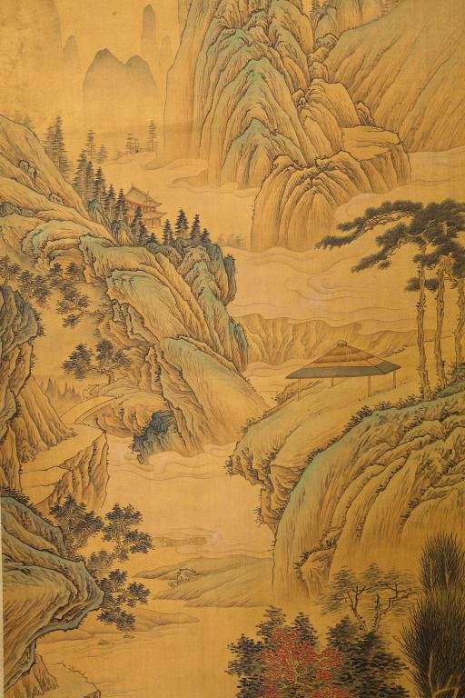 CHINESE LANDSCAPE PRINT SCROLL ON SILK (1 of 3)