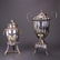 TWO SILVER PLATED SAMOVAR COFFEE URNS