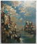 CLOUDY CANAL CITY OIL ON CANVAS PAINTING