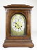 WOODEN CLOCK WITH BRASS FACE