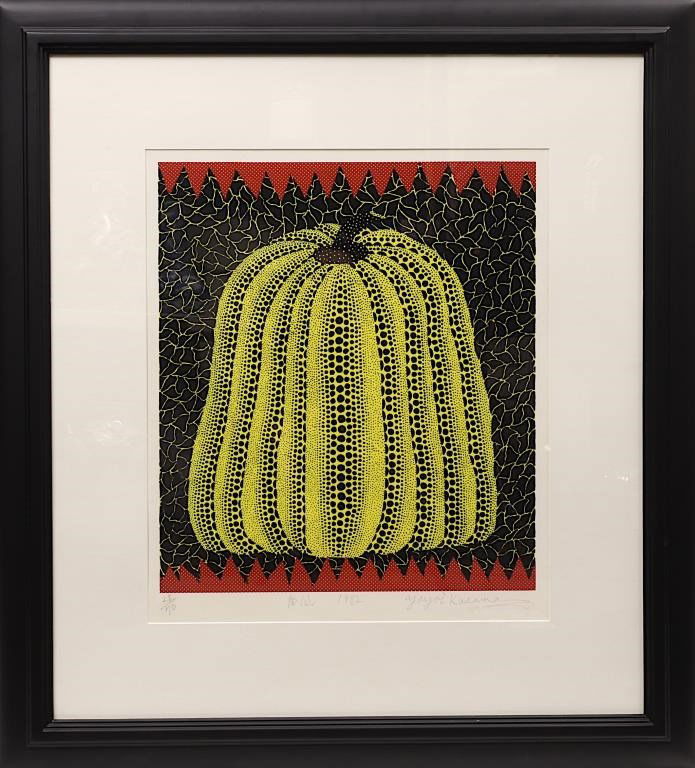 FRAMED YAYOI KUSAMA 'PUMPKIN' LITHOGRAPH PRINT (1 of 2)