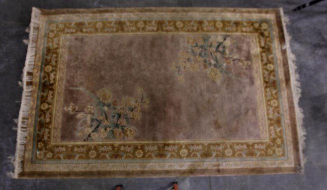 CAMEL COLOR CHINESE RUG WITH FLOWERS (1 of 2)