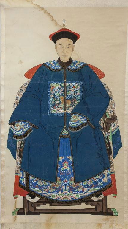 SCROLL PAINTING ON PAPER OF A CHINESE GENERAL (1 of 2)
