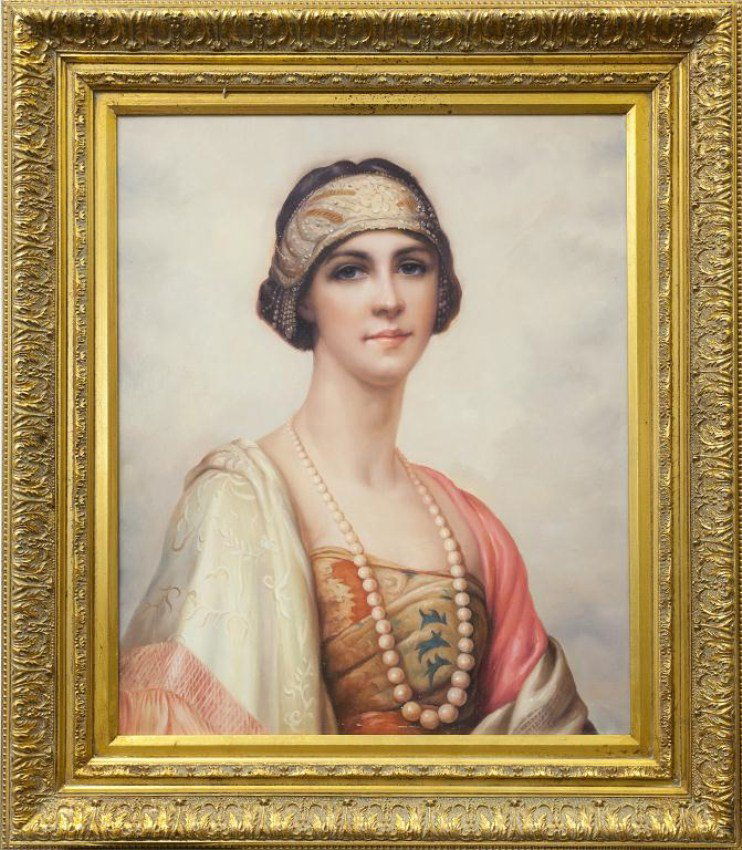 FRAMED PORTRAIT OF A WOMAN, OIL ON CANVAS (1 of 2)