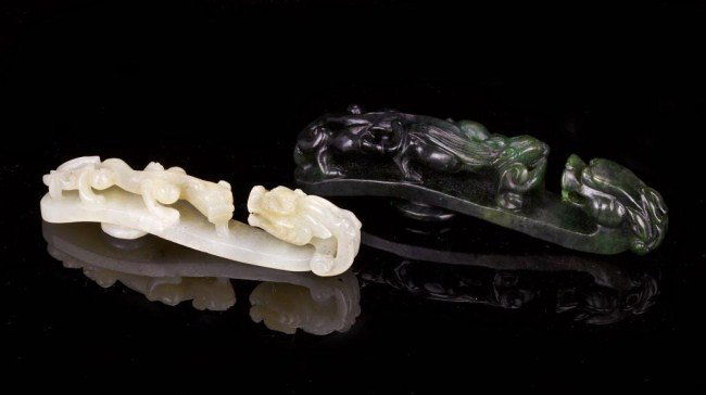 TWO CHINESE JADE BELT BUCKLES (1 of 1)