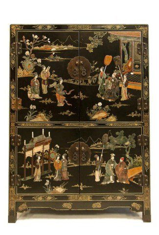 PAIR OF CHINESE BLACK LACQUER CABINETS (1 of 4)