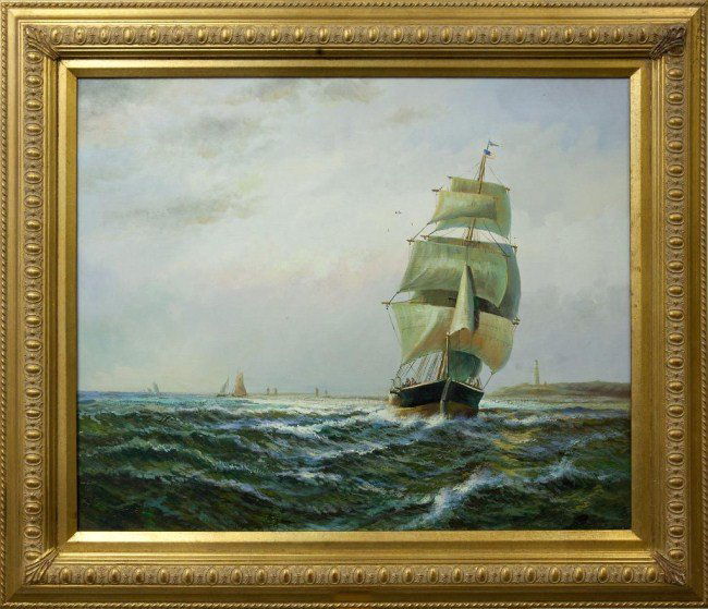 MARITIME SCENE OIL ON CANVAS PAINTING (1 of 2)