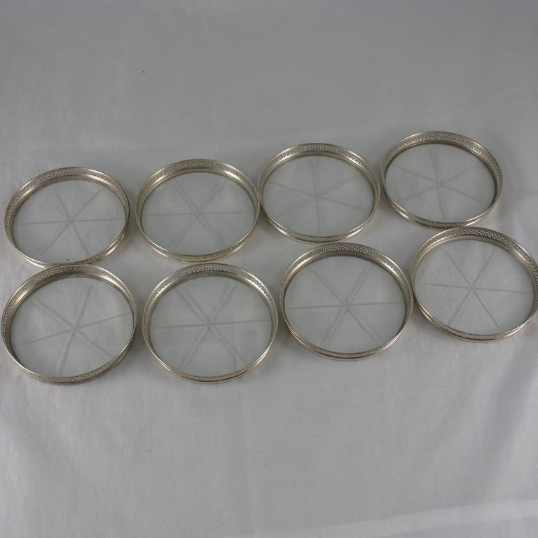 Sterling Webster & Co. 8 Cut Glass Coasters (1 of 5)